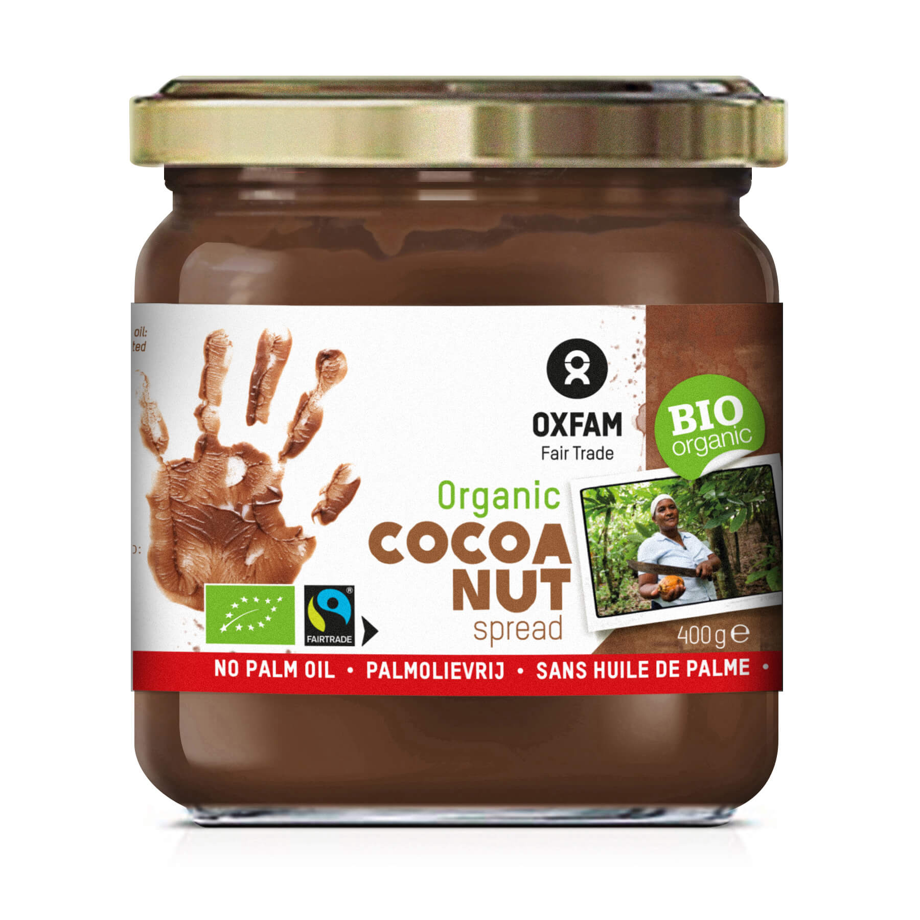 Oxfam Pâte à tartiner aux noisettes sans huile de palme bio 400g 
